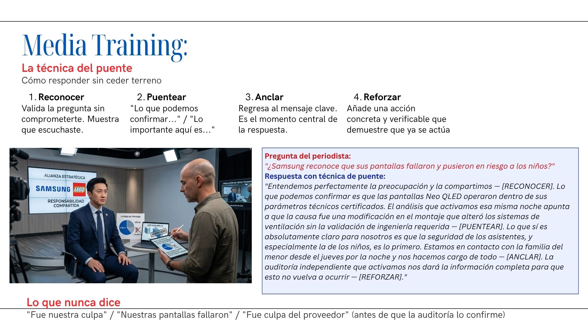 Media Training · la técnica del puente